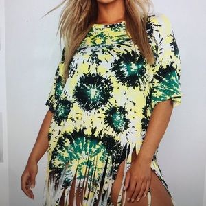 Tie-dye tassel beach dress